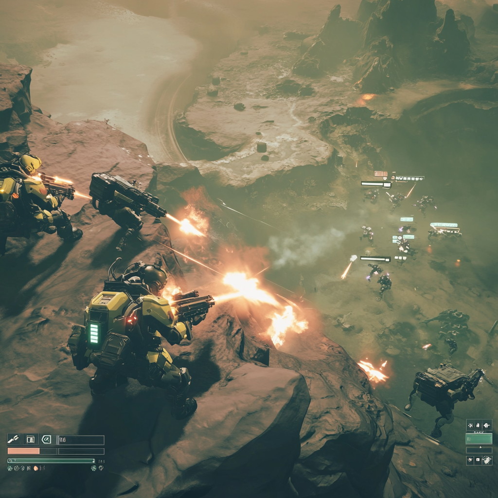 Action-packed scene from Helldivers 2 gameplay