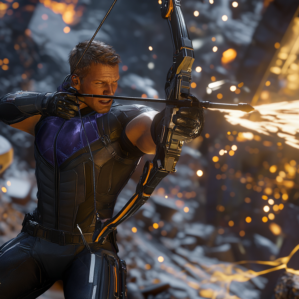 Illustration of Hawkeye's abilities in Marvel Rivals